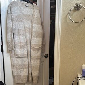 Cozy Beige Striped Women's Sweater